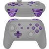 eXtremeRate Tasti ABXY D-Pad Croci Direzionali Pulsanti ZR ZL L R Ricambio per Nintendo Switch Pro Controller Joystick con Cacciaviti,Non Include Controller-Trasparente Viola Atomico