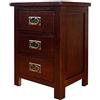 Aurotrice Comodino in rovere con 3 cassetti, armadio in legno di noce, interno in rovere, 42 x 32 x 56 cm (L x P x A)