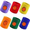 xianynow 6 Pezzi Antisudore Fasce da Polso Assorbente Fasce da Polso Cotone Elastico Braccialetti Sportivi per Bambini Braccialetto Polsino di Sport per Pallacanestro Baseball Calcio Corsa Fitness (Basket)