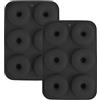 YXHZVON 2 Pezzi Stampo per Ciambelle, Stampi in Silicone Antiaderenti, Stampo per Donuts a 6 Cavità, Stampi Donuts Grandi, Adatto Per Torte, Muffin, Biscotti, Bagel (Nero)