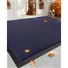 COLOR&GEOMETRY Zerbino Ingresso Esterno Elasticizzato in Seta - Tappeto Ingresso Esterno per Porte, Patio e Esterni - Antiscivolo, Resistente e Asciugatura Rapida, 90x150 cm Blu