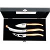 Laguiole Style de Vie Coltello da formaggio Luxury Line, 3 pezzi, in legno di quercia