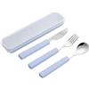 VANRA 2-Piece Set Posate per Bambini in Acciaio Inox 18/10 Argento Bambino Stoviglie Posate Posate Utensili forchetta e Cucchiaio da tavola con Custodia da Viaggio per Bambini Bambini (blu)