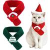 Kunyeah 2 sciarpe natalizie per animali domestici, in maglia, per animali domestici di taglia piccola e media (tinta unita, peluche, S)