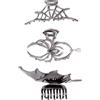 Goktvai 3 Fermagli Capelli Halloween, in Lega Zinco Stile Gotico a forma Ragno Pipistrello Ragnatela Bellissimi Accessori per lo Styling di Halloween Regalo per Feste di Donne e Ragazze (Nero)