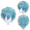 YEESHEDO Parrucca unisex blu bob corto Anime Cosplay capelli corti, strato naturale pieno, capelli lisci e soffici, per party, costume, parrucca per donna, uomo, ragazzi, ragazze (blu lago)