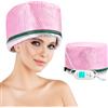Fangehong Cappello riscaldante per la cura dei capelli, cappellino termico per capelli, condizionamento profondo, 3 temperature, vapore, trattamento a vapore, per capelli elettrico per spa e casa