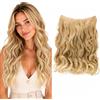 CAISHA 50cm 1 Trama Extension con Banda Elastica Extensions Per I Capelli Posticcio Ondulato Miscela Bionda E108-1