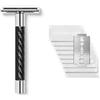 Störtebekker Shaving Accessories Störtebekker - Asta da barba Solingen in carbonio, con guida per rasatura [+ 10 lame Störtebekker], idea regalo, set premium per rasatura a umido in acciaio