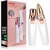 URAQT Epilatore Viso Donna, USB Ricaricabile 2 in 1 per Sopracciglia, Labbra, Corpo, Peli del viso, Naso, Orecchie, Bianco