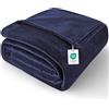 Cinkee Coperta in Pile 200x230 cm,Certificata Oeko-TEX,Antipilling,Coperta Calda per Divano,Letto Singolo e Matrimoniale,Accogliente e Spessa per Tutte le Stagioni,Blu