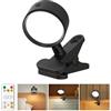 GOVSSING LED Lampada con Pinza Senza Fili con Ricaricabile Batteria da 5000mAh, Lampada da Lettura con Pinza con Dimmerabile & 3 Temperature Colore, USB Lampada con Pinza per Letto Tocco & Telecomando