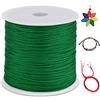 LEREATI Filo Nylon 0.8mm per Braccialetti, 100m Cordoncino Natalizio Coda di Topo, Macrame Corda per Collane Perline Gioielli Fai da Te (Verde)
