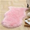 HEQUN Faux pelliccia di agnello di pecora tappeto, pelliccia sintetica decorativa Soffice Pelliccia di agnello imitazione Tappeto Longhair effetto pelliccia divano letto(50 X 80 CM Rosa)