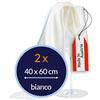 culiclean Panni in Microfibra per Vetri e Bicchieri, 2X 40x60cm, Bianco