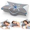 A-Pce Cuscino Cervicale, 2 in 1 Cuscini Laterali Schiuma Memoria, Cuscino Ortopedico Ergonomico Supporto Collo, Allevia Dolori Cervicali e Dorsali, Adatto a Fianco/Schiena/Stomaco, Grigio Bianco