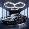 TAUDUDE Plafoniera LED esagonale,3 Hexs Illuminazione per garage Illuminazione per officina LED, luci tubolari collegabili 6500K per salone auto, autolavaggio, officina, magazzino, seminterrato, esposizione