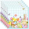 Arquiel Tovaglioli Pasqua Coniglietto Set Di 6, Tovaglioli Di Stoffa 100% Cotone Riutilizzabili Morbido Tovaglioli Da Tavola Perfetto Per Feste,Festival, Ristoranti(45 Cm X 45 Cm)
