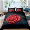 Homemissing Set di biancheria da letto 3D Rose Floreale Biancheria da letto & Biancheria per Bambini Ragazze Donne Romantico Fiori Copripiumino Giardino Botanico Copriletto Trapunta Singola