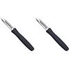 Arcos Gadgets Professionali - Pelapatate Spelucchino Coltello per sbucciare - Lama Acciaio Inossidabile 60 mm - Manico Polipropilene Colore Nero (Confezione da 2)