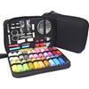 Noa Home Deco Set da cucito, 97 pezzi, accessori da cucito, 24 bobine di filo, per principianti, viaggiatori, parenti e amici, Nero