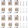 mohito Clip per Specchio,12 Pezzi Ganci per Specchio a Muro Metal Effect Spring Loaded Clips,Supporto per Specchio Ganci per Specchio a Muro per Appendere Specchio Foto Cornice,con Viti e Tasselli