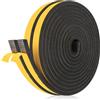 Trukafie Nastro Autoadesivo in Schiuma, 2 Rotoli 6x10 mm 10m Guarnizione in Gomma, Guarnizione per Porta Insonorizzata Antipioggia, Striscia di Tenuta per Aria Condizionata