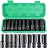 KEDEMAS Set di 12 chiavi a bussola a impatto profondo da 1/2, 6 punti, costruzione robusta, Cr-V, set di bussole Impact Metric da 10 mm a 24 mm, con una gabbia di stoccaggio