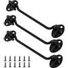 CHSEROK 3 Pezzi 150mm Gancio Chiusura Porta, Chiavistello Porta, Nero Chiavistello per Cancello, Gancio di Tempesta in Acciaio Inox con Occhielli, con 12 Viti, per Case, Giardini e Recinzioni
