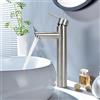 Minnhua Rubinetto spazzolato Rubinetto Bagno Lavabo Alto Rubinetto per lavabo alto Rubinetto Lavabo Monocomando in Acciaio Inossidabile Miscelatore per Bagno Controllo Acqua Calda e Fredda Altezza