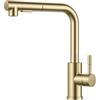 FORIOUS Rubinetto Lavello Cucina, Miscelatore Cucina con Doccetta Estraibile Acciaio Inox Ad Alta Pressione Orientabile a 360°, Oro Spazzolato