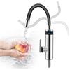 Strixorn Rubinetto elettrico con scaldabagno da cucina, rubinetti elettrici da 3000 W, con beccuccio flessibile e indicatore di temperatura LCD, 360°, rubinetto in silicone, alloggiamento in acciaio inox 304