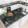 HotDecor Pellicola Adesiva Marmo Verde Scuro Per Mobili Tavolo Carta Da Parati Autoadesiva Cucina Lavabile Carta Adesiva Effetto Marmo Lucido Per Pareti Armadio Rotolo Adesivo Per Mobili 40cm x 200cm
