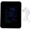 KooingTech Monitoraggio della qualità dell'aria, rilevatore di CO2 5 in 1, monitor di anidride carbonica con display LCD, misuratore di temperatura Hcho Tvoc Humi Meter per casa, cucina, ufficio, auto