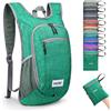 G4Free Zaino da trekking leggero da 10L/15L, ripiegabile, piccolo, per viaggio, l'aperto, borsa a tracolla pieghevole, Verde, 10L