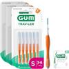 GUM TRAV-LER Scovolini interdentali | manico flessibile | pulizia profonda tra i denti e rimozione della placca | 0.9 mm, ISO 2 | Taglia S | Confezione 3x6 (+ 1 campione omaggio)