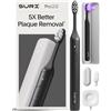SURI Spazzolino elettrico Pro Sonic, batteria per oltre 4 settimane, custodia da viaggio per la pulizia UV, sensore di pressione, corpo in alluminio, timer da 2 minuti, testine a base vegetale, nero