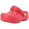 Crocs Classic Lined Bold Check Clog T, Zoccoli Unisex - Bambini e Ragazzi, Lampone Digitale, 24/25 EU