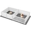 VEVOR Cassetta per Parto di Cani da 2370 x 1230 x 460 mm Recinto per Cuccioli da Interno con Porta Regolabile in Altezza e Tappetino Lavabile per Pipì, per Cani di Taglia XL, Bianco Latte