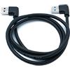 System-S Cavo USB 3.0, 100 cm, tipo A, maschio a maschio, adattatore ad angolo, colore nero