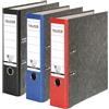Falken Set da 3 Raccoglitori Recycling, Made in Germany, 8 cm, Formato DIN A4, Colori Assortiti, Rivestimento in Carta Marmorizzata, Etichetta Dorsale Adesiva, Certificazione Blauer Engel