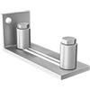 Amig - Guida inferiore doppia porta scorrevole - Fino a 55 mm - Doppio rullo in acciaio inox 18-8 opaco - Resistente alla corrosione - Mod. SD022