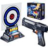 OKKIDY Pistola elettronica per bersaglio con indicazione vocale e indicatore LED: blaster in schiuma sicura con obiettivi di carta per bambini, regalo per ragazzi e ragazze dai 5 ai 12 anni.