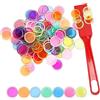 KQDRAVINE Set di Fiches da Bingo con Bastoni Magnetici& 100 Dischi ad Anelli Metallici, Gettoni da Gioco per Serate di Giochi in Famiglia