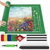 Tappetino Per Puzzle Fino A 2000 Pezzi 103x72 Cm – Set Con Tubo Gonfiabile, Pompa E Custodia, Per Trasporto E Conservazione