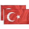 Dreamark 2 Pezzi Bandiera della Turchia/Bandiera Nazionale Turca/Bandiere della Turca Resistente alle Intemperie con Occhielli in Ottone 90 x 150 cm | Colori Forti |Flag of Turkey Alta Qualità