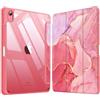 FINTIE Custodia per iPad (A16) 11ª Gen 11 (2025)/iPad 10ª Gen 10.9 (2022) con Portapenne - Sottile Leggero Trasparente Cover Posteriore con Bordo in TPU Morbido Auto Sveglia/Sonno, Rosa Marble