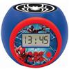 Lexibook - Marvel Spider-ManSveglia con proiettore con Funzione Snooze, Luce Notturna con Timer, Schermo LCD, a Batteria, Blu/Rosso, RL977SPLXB