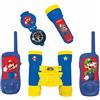 Lexibook Nintendo Super Mario - Set Completo per Bambini - Walkie-Talkies 120m, Binocolo, Bussola, Torcia, Blu/Giallo, RPTW12NILXB