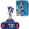 Lexibook, Sonic The Hedgehog, Sveglia con Luce Notturna di Sonic, Suoni e Melodie, Schermo LCD Retroilluminato, Luminoso, Snooze, Blu, RL800SNLXB